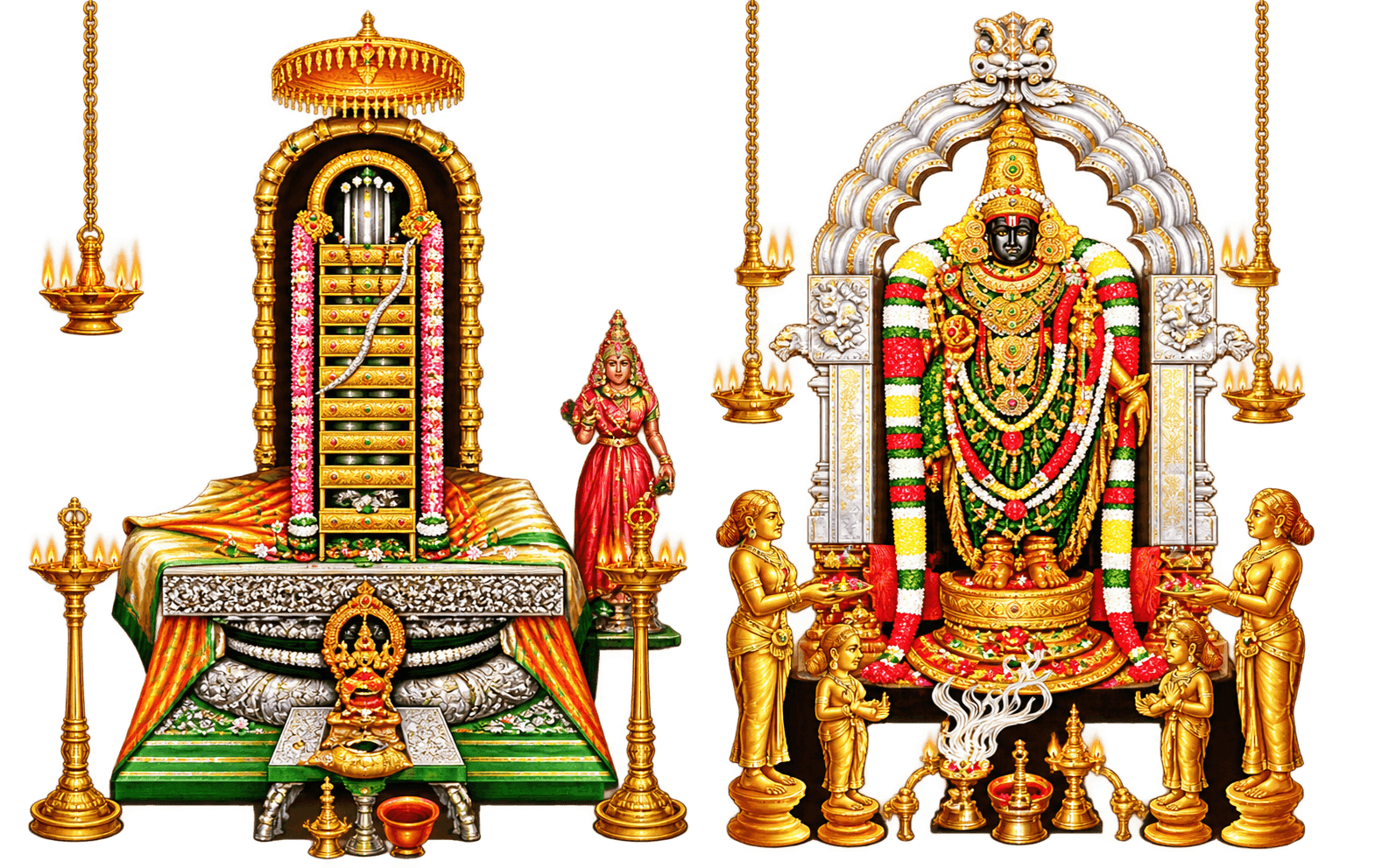 MP Silks temple artwork